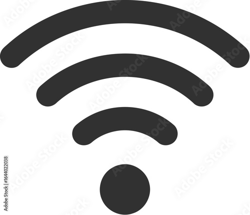 Black and white wifi icon symbolizing wireless internet connection
