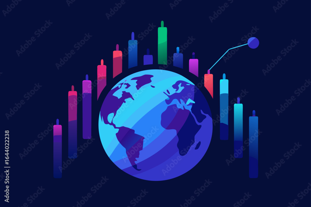 Obraz premium Global Growth Financial Market Success Business Report