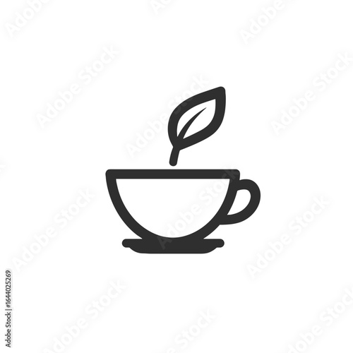 A simple illustration of a teacup and a leaf, symbolizing the essence of tea.