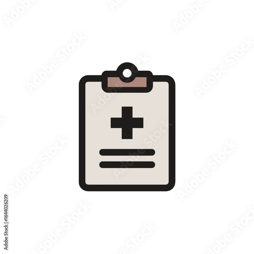 A medical clipboard with a health cross symbol on it.