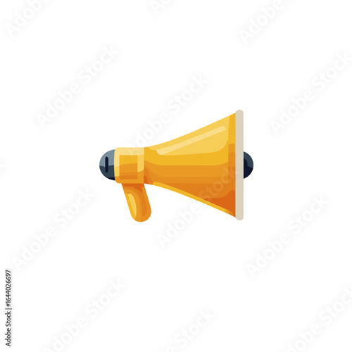 A close-up of a yellow megaphone isolated.