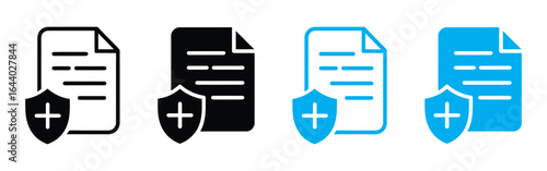 medical insurance icon set , Health insurance icon , vector illustration .