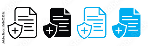 medical insurance icon set , Health insurance icon , vector illustration .