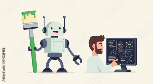 Collaboration between human developer and ai robot for software development and creativity process