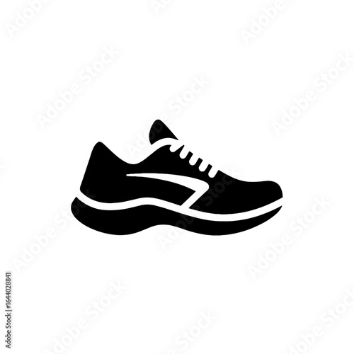 A stylish monochrome silhouette of a running shoe.