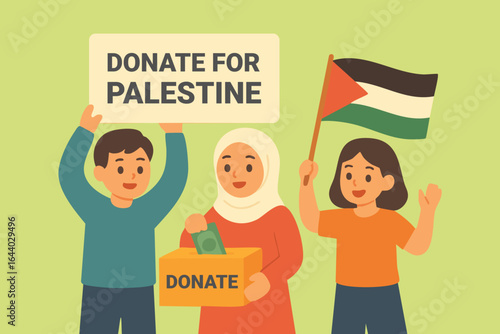 People Collecting Donations for Palestine Fundraising Charity and Humanitarian Aid