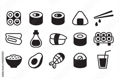 
Japanese Cuisine Icon Collection – Minimal Vector Style