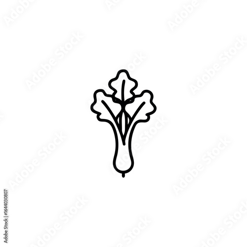 A rapini icon line art vector illustration.
