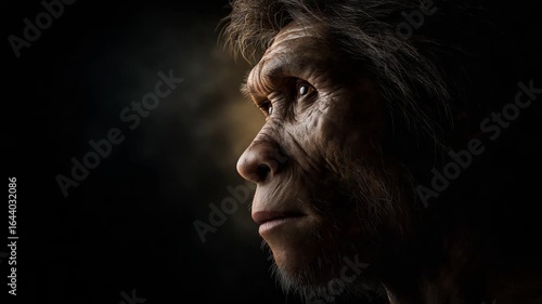 A Detailed Realistic Portrait of an Early Hominid Our Evolutionary Ancestors