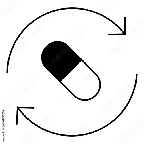 Prescription Medicine Refill Vector Icon Design