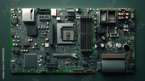 High-Resolution Image of a Computer Motherboard