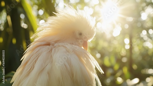 Serene Albino Cockatoo in Sunlight