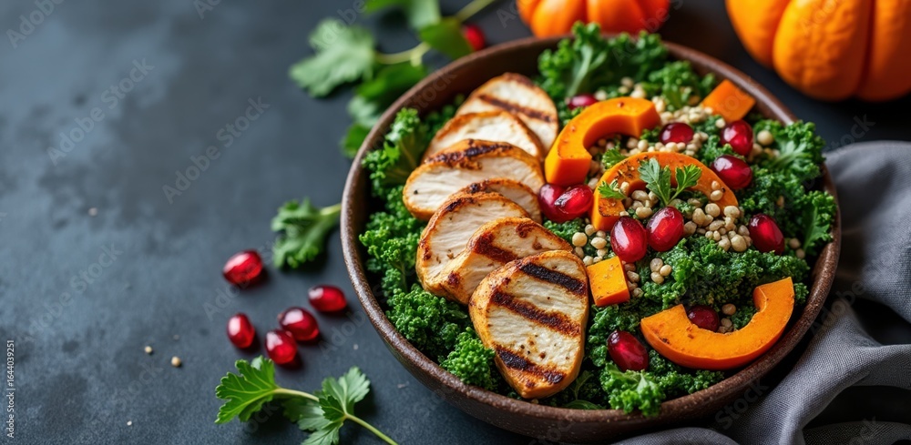 custom made wallpaper toronto digitalHealthy grilled chicken and kale salad with pumpkin and pomegranate