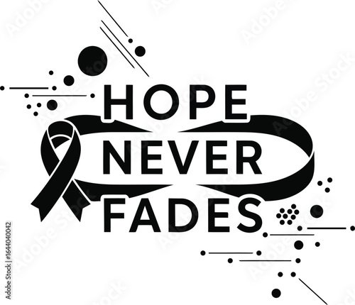 Hope Never Fades Inspirational Ribbon Design for Breast Cancer Awareness and Charity Causes