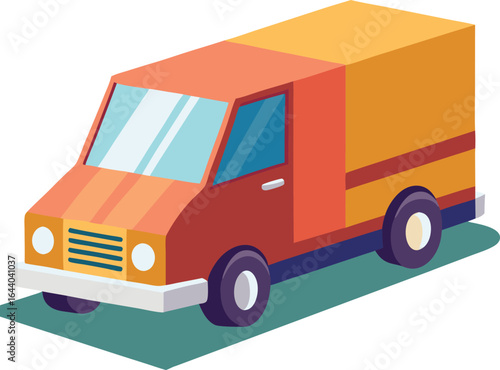 Delivery car isolated on transparent background