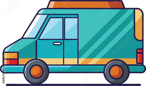 Delivery car isolated on transparent background