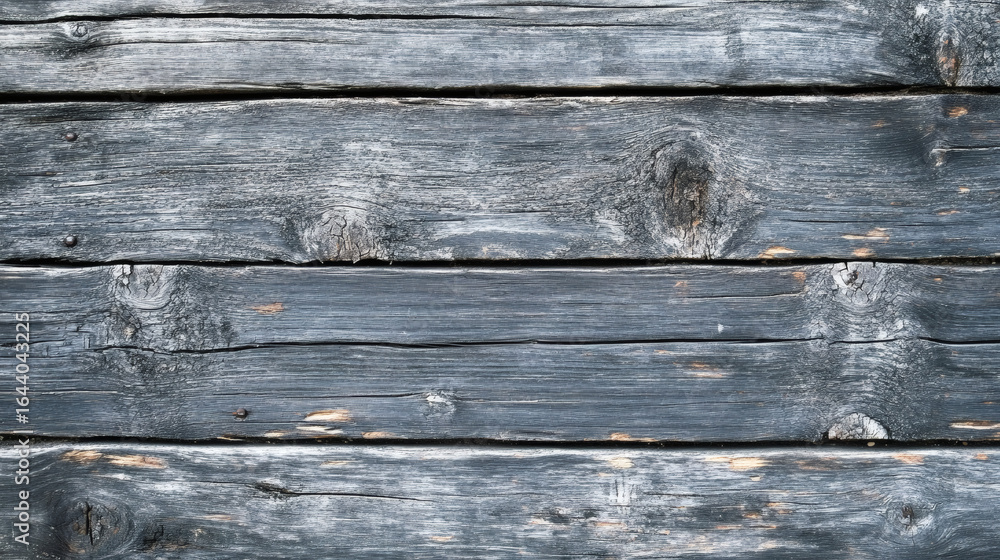 Fototapeta premium Close-up view of weathered, horizontal wooden planks.