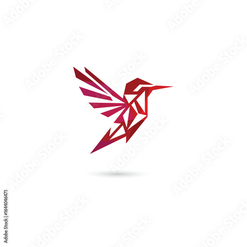 Free Download Minimalist geometric hummingbird logo vector illustration - GFXLoad