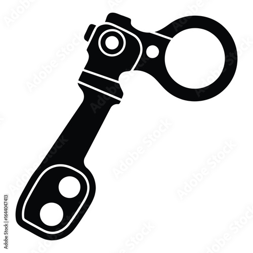 Black silhouette of a bicycle crank arm with pedal attachment bike
