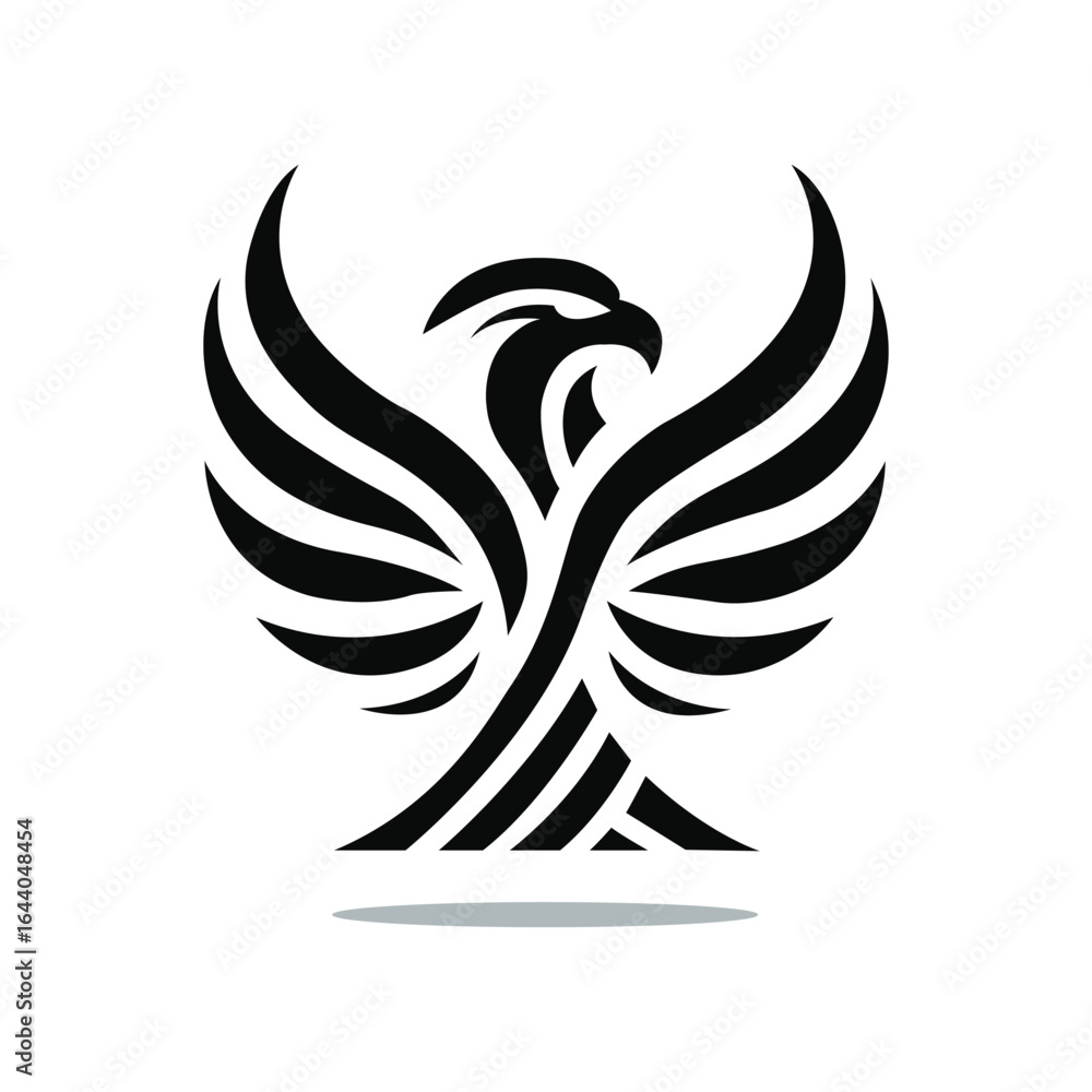 Fototapeta premium majestic eagle in flight vector isolated on white background Silhouette