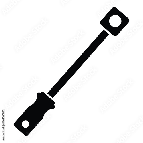 Black silhouette of a sharpening steel with a round hole knife kitchen