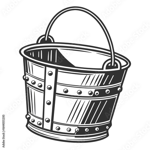 vector illustration of a bucket