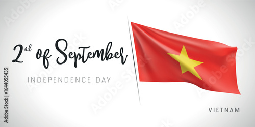 Vietnam independence day vector banner, greeting card.