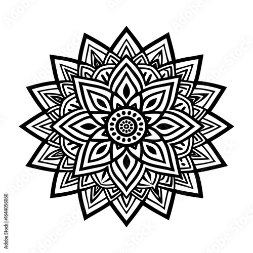 Abstract floral vector ornament and design with mandala elements and decorative patterns