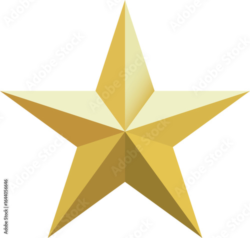 Gold star. Golden Christmas star isolated on white background. Nice illustration of a 3d look Gold star on white background. Star vector collection.