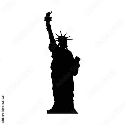 Silhouette of iconic statue representing freedom and opportunity as a symbol of American culture