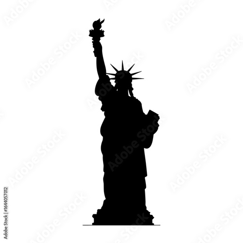 Silhouette of iconic statue representing freedom and opportunity as a symbol of American culture