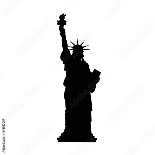 Silhouette of iconic statue representing freedom and opportunity as a symbol of American culture