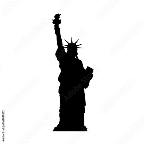 Silhouette of iconic statue representing freedom and opportunity as a symbol of American culture