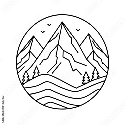 Boat icon vector illustration in a circle simple design