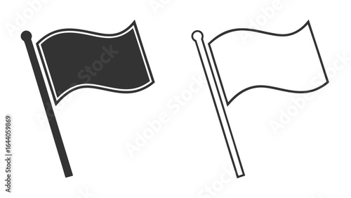 Two simple flag icons displayed against a clean background