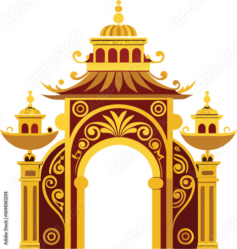 elegant golden gate for royal palace ornate 