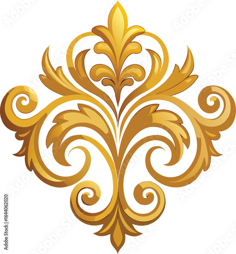  golden ornamental baroque flourish intricate cur