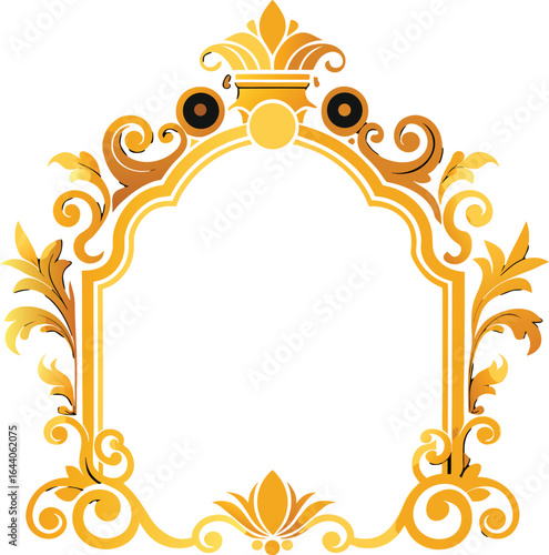 golden ornamental palace frame royal grandeur