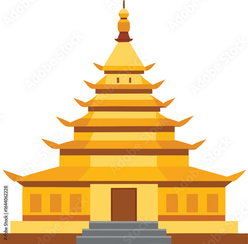 golden pagoda temple Buddhist decorative Architex