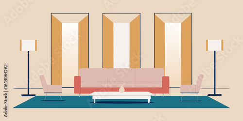 CEO Suite with Silk Panel Walls and Marble Coffee Table