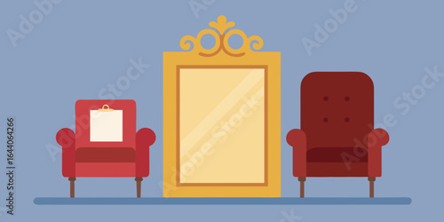 ceo suite velvet armchair gold leaf mirror