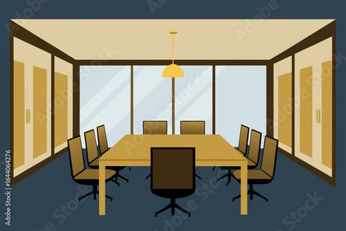 corporate boardroom brass framed glass walls