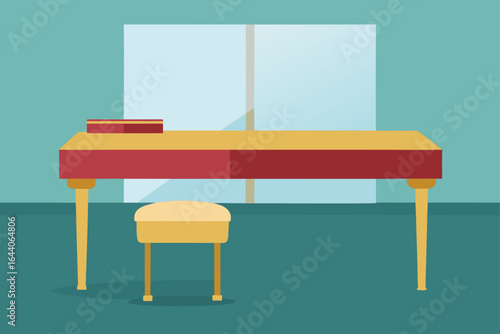 office gold trimmed glass desk velvet ottoman