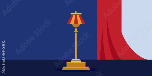 office silk drapery brass lamp base