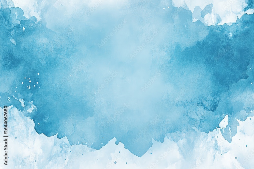 Fototapeta premium Light Blue Watercolor Abstract Painting Texture Backdrop, Wash Effect Design