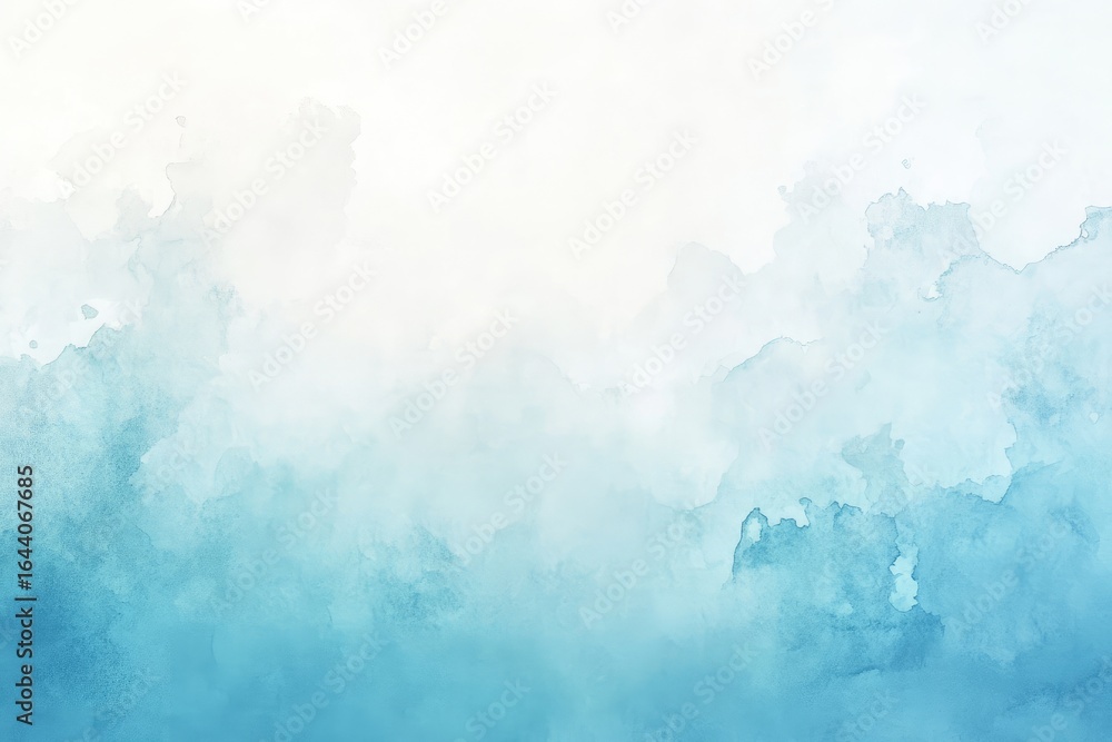 Fototapeta premium Light Blue Watercolour Texture, Abstract Wash Gradient Background, Artistic Smudges