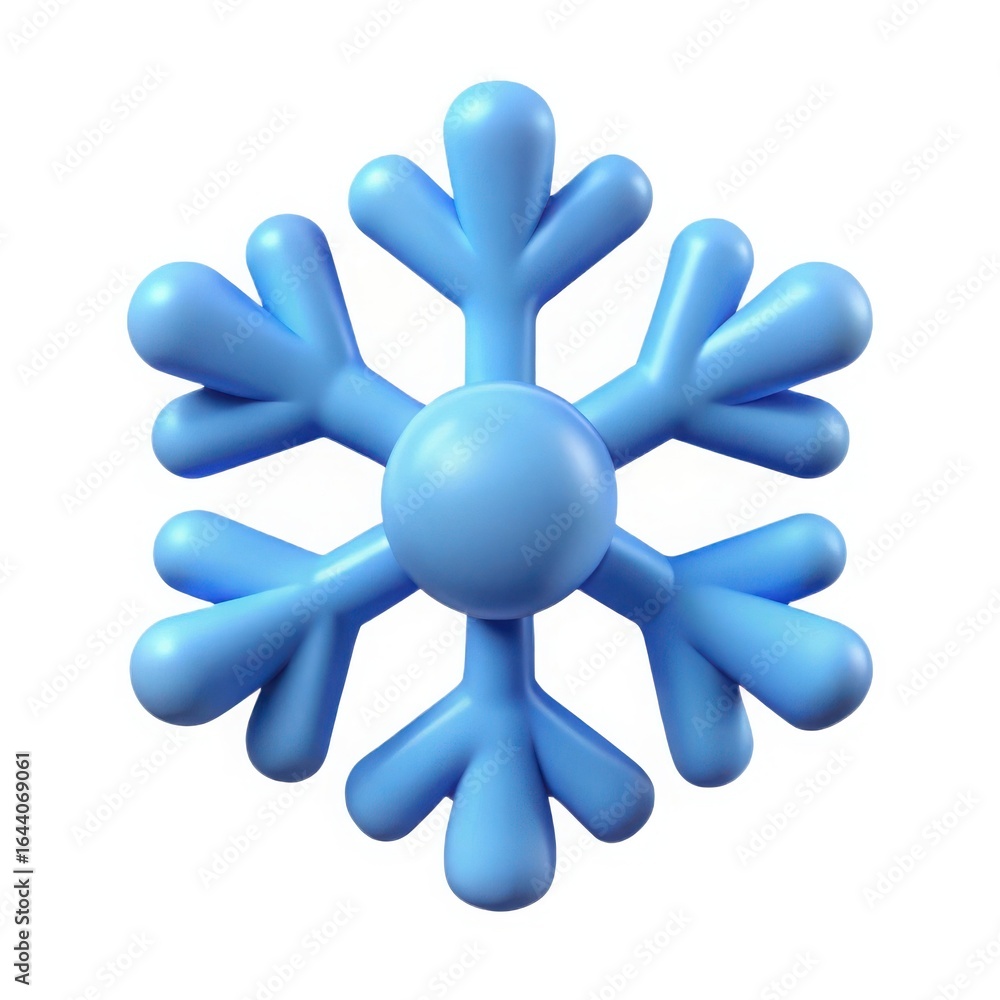 A 3d rendered light blue snowflake isolated on white background A 3d rendered light blue snowflake isolated on white background