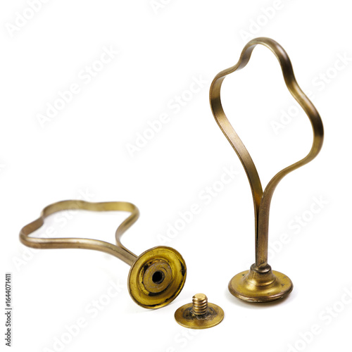 vintage serving plate carrier with bronze handle