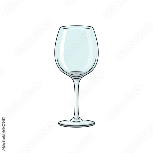 Elegant Wine Glass Illustration. A pristine transparent chalice on a dark backdrop, symbolizing celebration and sophisticated leisure. Ideal for beverage concepts or upscale designs.