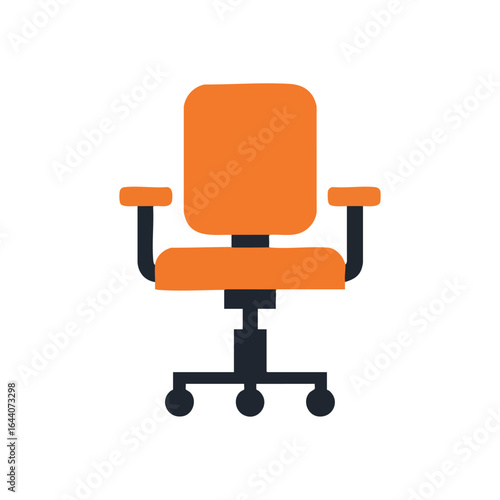 Modern Ergonomic Office Chair. Stylized illustration of a comfortable computer desk seat. Ideal for themes of productivity, business, and contemporary workspace comfort.